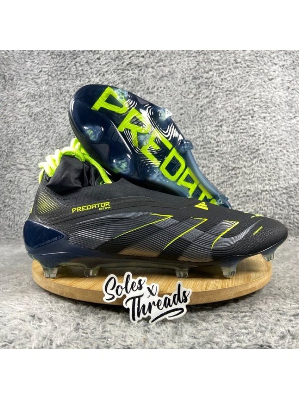 Adidas Predator Elite FG Laceless Soccer Size 11 Men Carbon Lucid Lemon JI1078